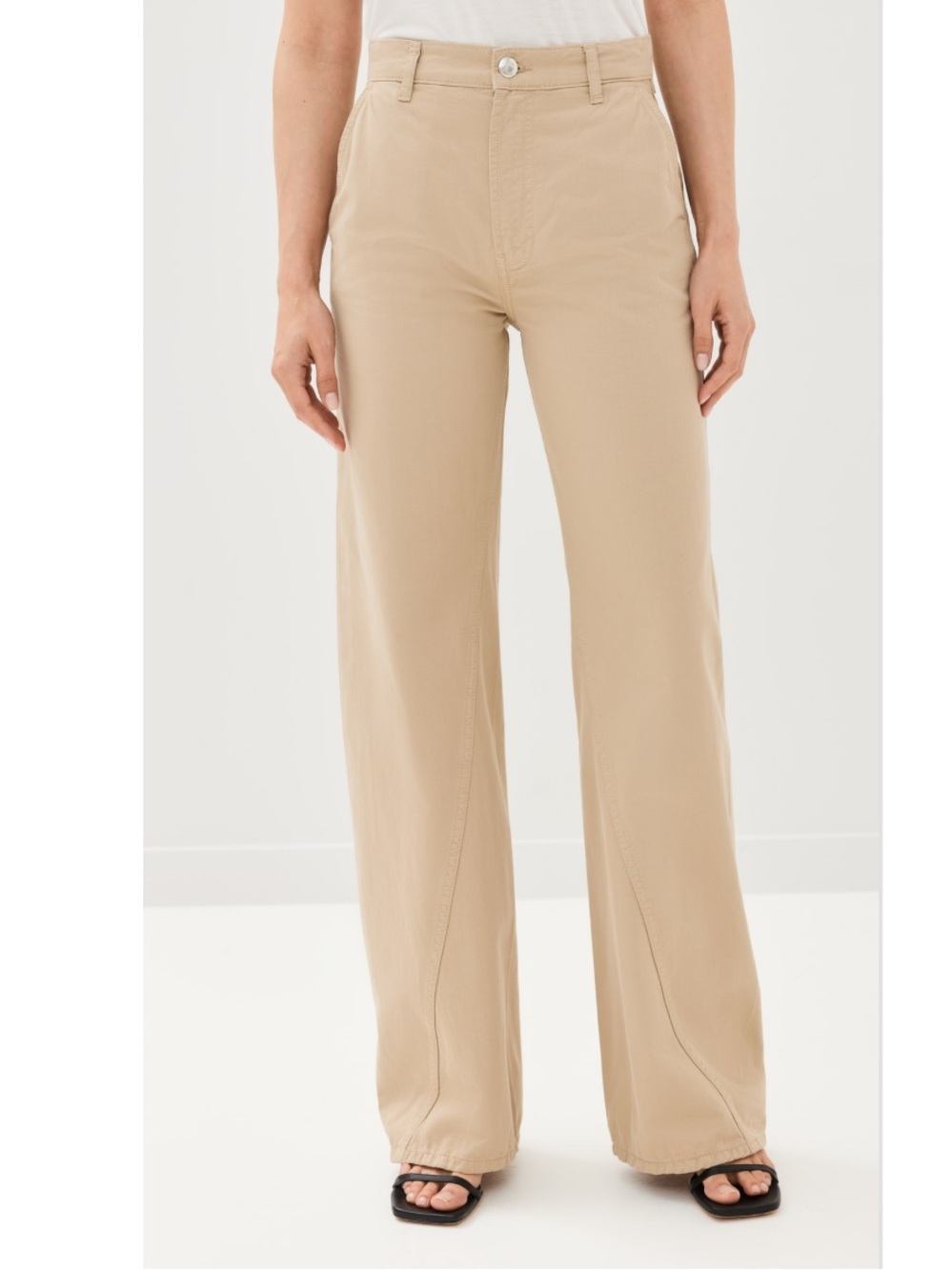 Wide Leg Women’s Pants in Black Beige